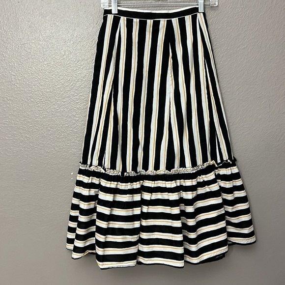 Who What Wear True Wrap Skirt striped Black/White/yellow Size 4 - Picture 7 of 15